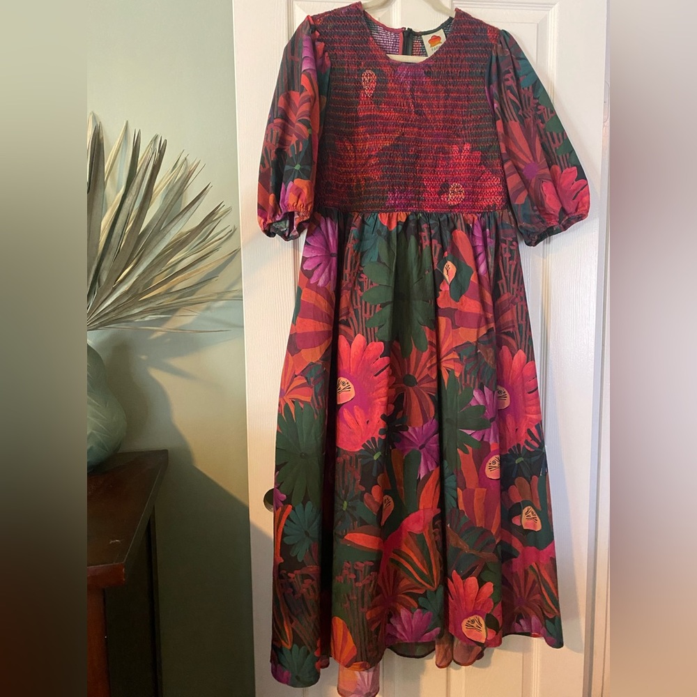 Farm Rio Macaws Midi Dress